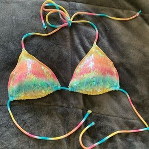 Victoria secret pink sparkle bikini top!